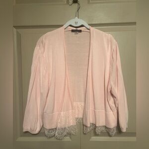 Tommy Hilfiger Light Pink Sweater with Lace Trim